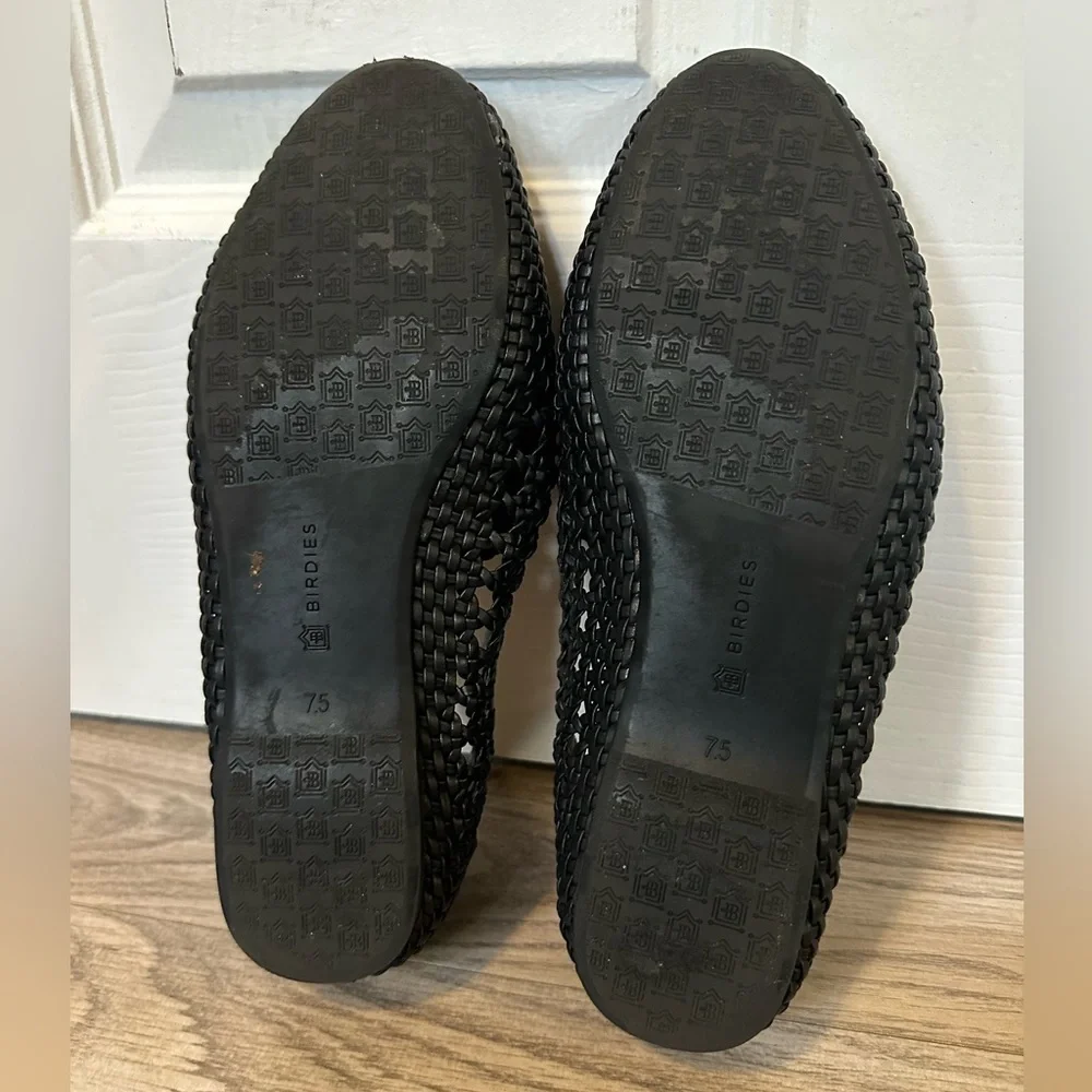 Birdies The Starling Black Mesh Woven Flats
